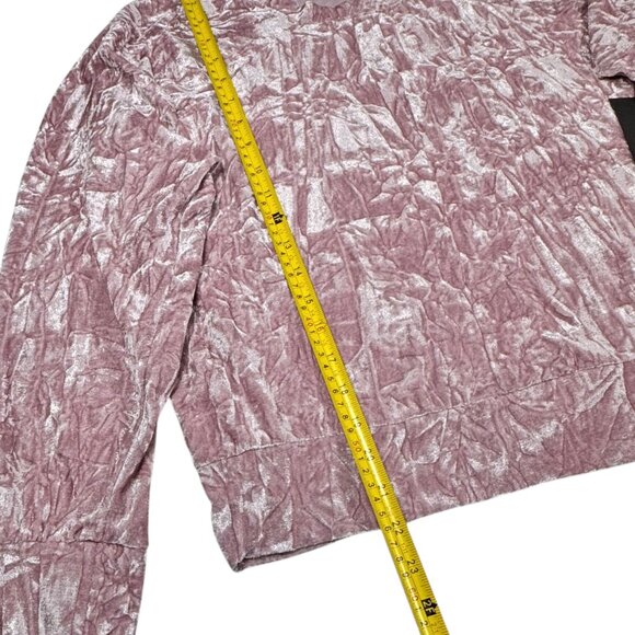 NWT Velvet Pajama Set Sz.XL Pink Top Shorts Lounge Sleepwear Ruffle Feminine - Picture 5 of 12